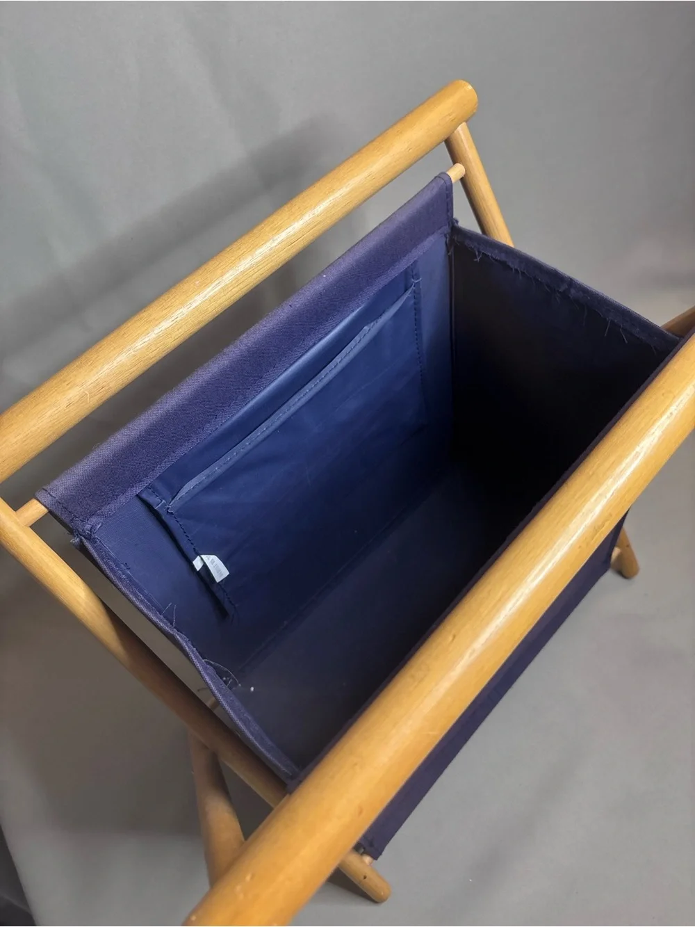 Vintage Navy Canvas Folding Sewing Caddy